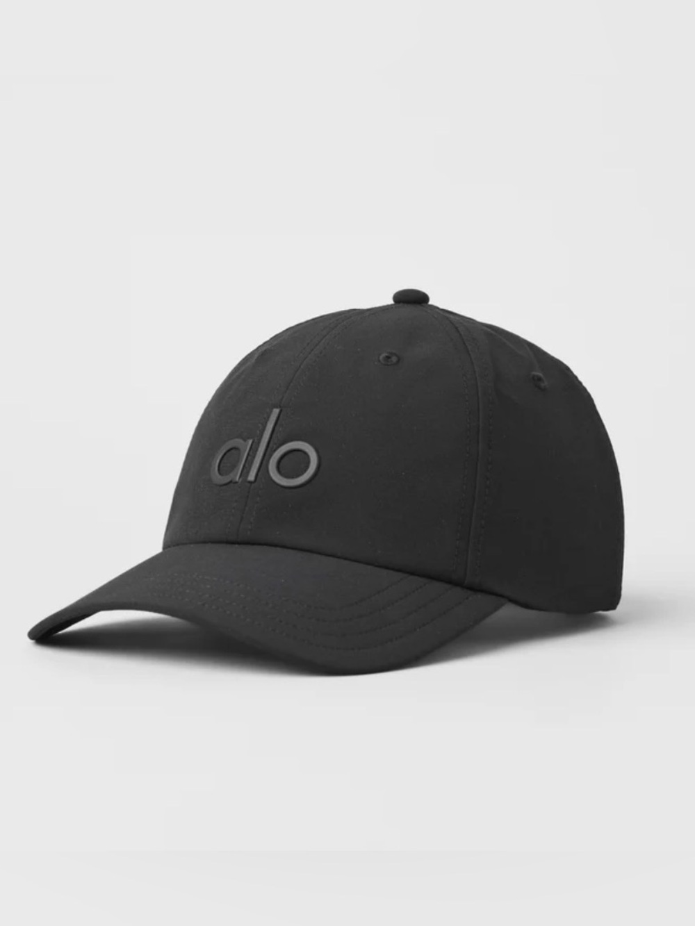 ALO Yoga Black Embossed Logo Baseball Cap